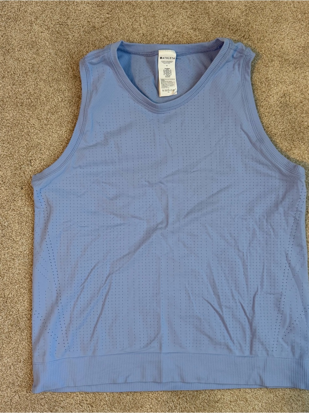 Athleta Perforated Light Blue Tank Top